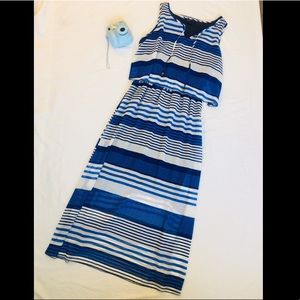 Striped Blue/White maxi dress